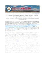 U.S. Senate Passes Heller Measures to Help Nevada's Veterans, Strengthen Nevada's Water Security