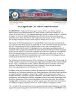 FAA Signed Into Law with 14 Heller Provisions