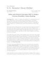 Heinrich And Heller Introduce Bill To Reduce Veterans Disability Claims Backlog