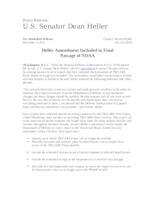 Heller Amendment Included in NDAA