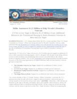 Heller Announces $1.25 Million to Help Nevada's Homeless Veterans