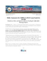 Heller Announces $5.5 Million in HUD Grant Funds for Nevada