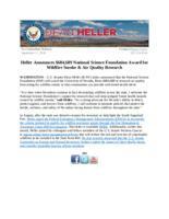 Heller Announces National Science Foundation Award for Wildfire Smoke & Air Quality Research