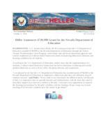 Heller Announces Grant for the Nevada Department of Education