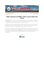 Heller Announces $9 Million USDA Loan for White Pine County