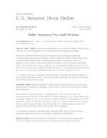 Heller Announces New Staff Positions