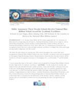 Heller Announces Three Nevada Schools Receive National Blue Ribbon School Award for Academic Excellence