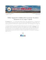 Heller Applauds $1 Million DOJ Grant for Nevada in Response to Las Vegas Tragedy