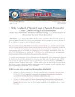 Heller Applauds 5th Circuit Court of Appeals Dismissal of Texas Case Involving Yucca Mountain