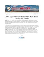 Heller Applauds Centene's Pledge to Offer Health Plans in Nevada's Bare Counties