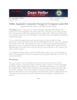 Heller Applauds Committee Passage of Yerington Lands Bill