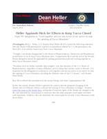 Heller Applauds Heck for Efforts to Keep Yucca Closed