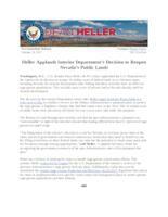 Heller Applauds Interior Department's Decision to Reopen Nevada's Public Lands