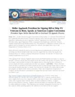 Heller Applauds President for Signing Bill to Help NV Veterans in Reno, Speaks at American Legion Convention