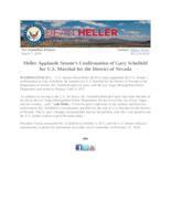 Heller Applauds Senate's Confirmation of Gary Schofield for U.S. Marshal for the District of Nevada