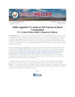 Heller Applauds VA Action to Aid Veterans in Rural Communities