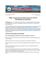 Heller Commemorates 50th anniversary of the reunification of Jerusalem.