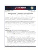 Heller Continues Commitment to Nevada's Small Businesses, Consumers, and Taxpayers