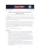 Heller Continues Fight to Restore Benefits for Military Retirees