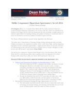 Heller Cosponsors Bipartisan Sportsmen's Act of 14