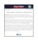 Heller Cosponsors Concealed Carry Reciprocity Bill