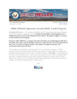 Heller Defends Important Nevada Public Lands Program