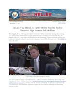 Heller Drives Need to Reduce Nevada's High Veteran Suicide Rate