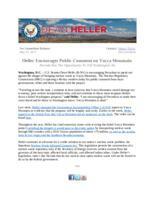 Heller Encourages Public Comment on Yucca Mountain