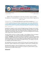 Heller Files Amendment to Increase Nevada's Water Supply, Reauthorize Colorado River System Conservation Pilot Program for Four Years