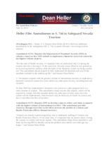 Heller Files Amendments to S 744 to Protect NV Tourism