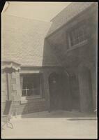 Man in a doorway of Maud MacKenzie's mansion