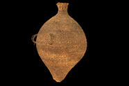 Water jar with spherical body, constricted neck, and conical base