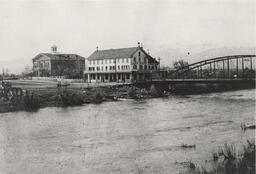 Lake House and Old Iron Bridge over Truckee River