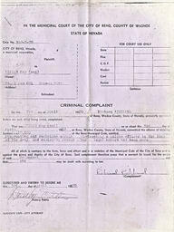 Criminal complaint sheet filed by Richard Kirkland against Maya Miller, April 3, 1970