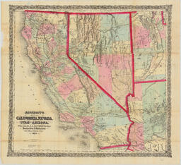 Bancroft's Map of California, Nevada, Utah and Arizona