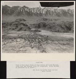 View of steep east front of High Sierra and Mount Whitney