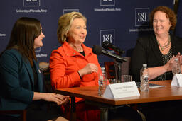 Hillary Clinton smiling and speaking