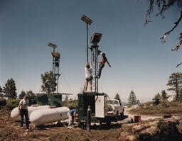 Technicians from the Desert Research Institute at the University of Nevada, Reno