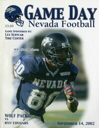 Football program cover, University of Nevada, 2002