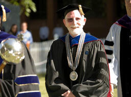 University President Milton Glick at Commencement, ca. 2008