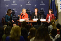 Hillary Clinton and women's healthcare round-table panel, 1