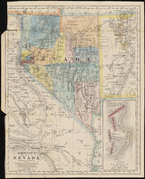 Johnson's New Map of Nevada showing the locations of the Wyandotte Silver Mines