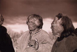 Photograph of Carrie and Mary Dann, Dann Ranch, February 11, 2003