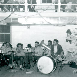 Members of the Pyramid Lake Paiute Tribe performing in a band