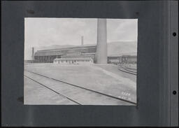 Black and White Photograph Album page 004, Railroad with factory 