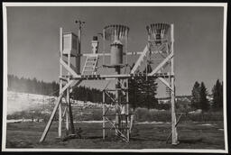 Snow monitoring station with traces of snow