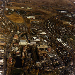 Aerial view of campus, 1981