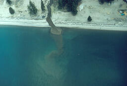 Incline Creek and Lake Tahoe aerial view, looking North, 1965