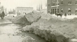 Snow piles in Carson City street