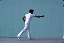 Man playing Basque ball